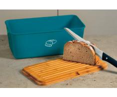 Kesper 18094 - Cestino porta pane, in bambù e melammina, dimensioni 34 x 18 x 13 cm, colore: Blu