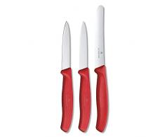 Victorinox SwissClassic, set di coltelli per verdure da 3 pezzi, colore rosso