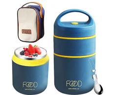RUIJIE Contenitore Termico 680ML Tazza per il muesli Contenitore per Alimenti Pranzo e Muesli con Cucchiaio Borsa Bento Senza BPA Cup to go Adatto ai Bambini