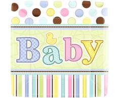 amscan International - Confezione da 18 Piatti di Carta Quadrati per Feste, 17,7 cm