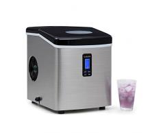 Klarstein Macchina Ghiaccio 3.3L, Macchina del Ghiaccio Professionale, Fabbricatore Ghiaccio Secco Alimentare 15kg, Cubetti di Ghiaccio 2 Dimensioni, Display LED, Macchina Ghiaccio Casa per Cocktail