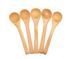 Cucchiaio per Bambini in Legno Naturale Mini, 30 Pezzi Cucchiai per Bambini Piccoli in Legno Miele Caffè Gelato Cucchiaino Cucchiaio da Cucina Strumento