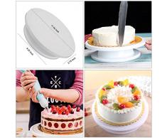 Dealit Forniture per la decorazione della torta, giradischi per torte, guscio di rasatura dello smalto, spatola di ghiaccio, pasticceria e smalti di smagliatura, crema di torta e rinforzo e torta per la torta di cottura set di attrezzi per fai da te