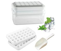 Siyecioa Ghiaccio Stampocubetti Di Ghiaccio Con Coperchio, Formine Cubi Ghiaccio Silicone, Impilabili Vaschette Salvaspazio, Facili Da Rilascio, Ghiaccio Per Cocktail, Whisky, Bevande, Caffè (grigio)