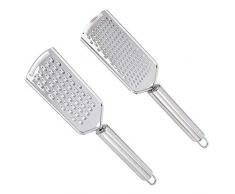 SDFF Grattugia Manuale in Acciaio Inossidabile, 2 Pezzi Grattugie da Cucina, Grattuggia, Grattugia a Lama, Grattugia in Acciaio Inox, per Limone, Cioccolato, Formaggio, Arancia, Zenzero