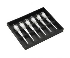 Jean Dubost Créations 96002 - Confezione da 6 cucchiaini da caffè Futura, in Acciaio Inox