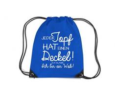 Maglietta con scritta Gymsac Town merotoner effetto alette ogni pentola ha un coperchio! Credo shirtzshop pentoie!, Blu (blu), 33 cm x 45 cm