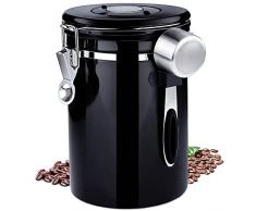 Frasheng Barattolo caffè Ermetico,Contenitore in Acciaio Inox,Valvola Unidirezionale Contenitore Sottovuoto,con Un Quadrante della Data E Misurini Gratuiti per Conservare Il caffè Fresco in Chicchi