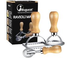 Bugucat Timbri per Ravioli,Stampo Ravioli in Acciaio Inox formine per Ravioli con Manico,Stampi per Ravioli in varie forme Ravioli Maker di Alta Qualità Taglierini Ravioli per fare Gnocchi Pasticceria