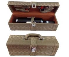 Vino Box Set da vino 6Â pezzi accessori vino Set regalo con cavatappi da sommelier cavatappi tappo per bottiglia termometro per vino versatore in elegante confezione regalo in pelle Set da vino vino Set accessori LN 16Â -Â 10