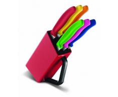 Victorinox SwissClassic - Ceppo Colorato 6 Coltelli 12cm Seghettati PIZZA con Manici Colorati