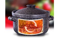 YAYONG Pentola di Terracotta per Cucinare Piano Cottura a induzione in Ceramica con Coperchio Pentola per stufato Forno casseruola, casseruola per minestre ad Alta Temperatura Pentola Sanitaria
