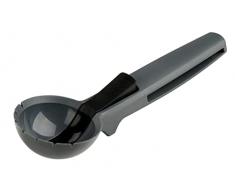 Fackelmann 45917 Cucchiaio da gelato in plastica con funzione di sollevamento della sfera di ghiaccio, 19 cm, colore: nero