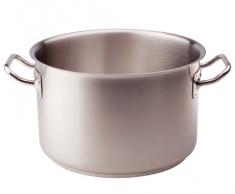 Pentole Agnelli COIX3104E18, Casseruola Alta in Acciaio con 2 Maniglie in Acciaio, Acciaio Inox 18/10, Diametro 18 cm