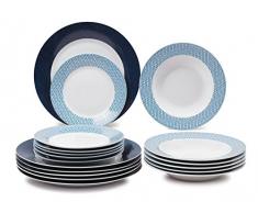 Borella Casalinghi 23598 Servizio Piatti, Porcellana, Multicolore, 18 unitÃ