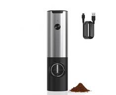 Macina Sale e Pepe Elettrico Ricaricabile USB Macinapepe Elettrico Macinasale Automatico con Luce LED, Finestra di Osservazione, Granulometria Regolabile, Funzionamento con Un Solo Tocco
