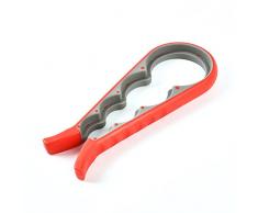 ZENVALY Apribarattoli, Multifunzione Apribottiglie, Apriscatole a Mano, Apribarattoli Gomma Universale, Pinza per Barattoli, per Cucina, Ristorante, Bar, Anziani, Artrite Malati, Rosso