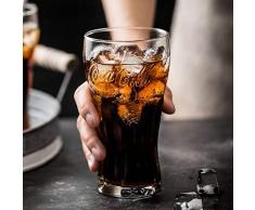 Bicchieri Coca-Cola Glass Home Retro Trasparente Tazza di Acqua Birra Tazza di Grano Creative Coke Cup, Coke Cup - Tre Pipette in Acciaio Inox al Dettaglio