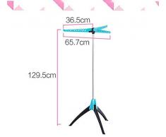 TEHWDE Stendibiancheria Folding Clothes Line Ombrello 3 Bracci Estensibile da Pavimento Altezza Regolabile in Continuo Piega Stabile Portatile Piedi Treppiedi per Esterni 66 * 57 * 130(cm), Blue