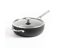 KitchenAid Padella Antiaderente in Alluminio Forgiato Indurito, Padella, con Manico in Acciaio Inox, Adatta a Tutti i Tipi di Fornelli, Induzione, Forno e Lavastoviglie, 28 cm/4,6 litri, Nera