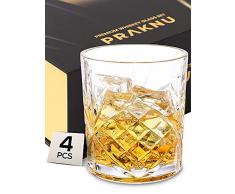 Set di 4 Bicchieri da Whisky di Cristallo da 300 ml - con Confezione Regalo - Bicchiere da Whiskey da Regalare