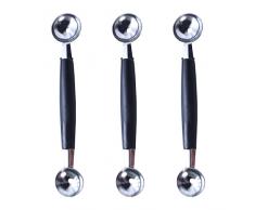 3 pezzi di cucchiaio da scavare frutta a doppia faccia, cucchiaio gelato in acciaio inossidabile, cucchiaio di purè di patate, pratico cucchiaio da cucina