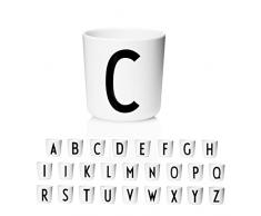 Design Letters Tazza per bambini Sippy Cup|Eco Cup 23+ mesi Disponibile in A-Z|Bicchiere Antigoccia Bambini Cadere al sicuro|Sicuro in Lavastoviglie/Microonde Tazze Colazione BPA BPS Free Tazza Bianca