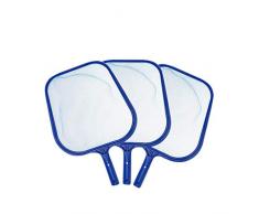 Baoyiyiyiyi 3 Pezzi Rete da Piscina,Scrematrice da Foglie e Detriti Senza Manico Retino Piscina per Vasche Idromassaggio Net Spa Piscina Retino Foglie Pulizia,Blu (A)