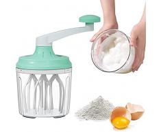 Erato Frullino Per Le Uova Con Frusta Manuale, Sbattitore Manuale Con Frusta Manuale, Frullatore Manuale Montalatte Manuale Frullino Per Sbattitore Domestico Da 1200 Ml, Verde