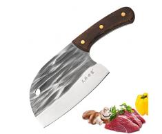 TJ POP Mannaia Coltello da Chef Cinese, Coltello da Cucina Professionale 15.5cm, Coltello per Carne Affilato con Design Full Tang, Lama in Acciaio 50Cr15 Spessore 3mm, TJ SEGA Serie TC16029
