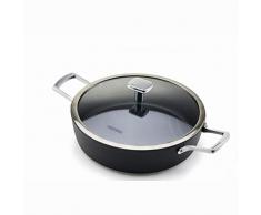 Moneta Armonia Tegame 2 Manici 28 cm + Coperchio Bordo Inox per Ogni Tipo di Piano Cottura