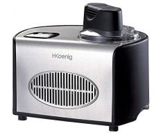 H.Koenig HF250 Gelatiera per gelati e sorbetti con compressore autorefrigerante, 1,5L, Preparazione in 40min, Acciaio Inox, 150W