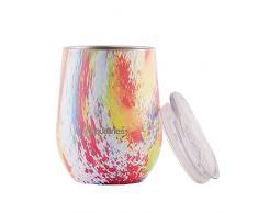 Bicchiere Termico, Tazza Cappuccino, Contenitore Termico per Bevande, Acciaio Inox, Tazza caffè Americano, Termos da Viaggio, Mug Termica con Coperchio 360 ml (Multicolore)