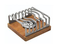 Kuhn Rikon 32098 - Apparecchio per fonduta di formaggio/carne Rechaud Modern in legno di ciliegio