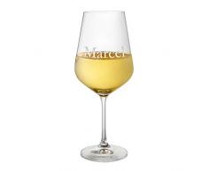 AMAVEL Calice da Vino Bianco in Vetro, Incisione Personalizzata con Nome, Calice da Collezione, Degustazione, Accessori Decorativi Casa
