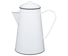 Kitchencraft Living Nostalgia Enamel Coffee pot/servire brocca/vaso, 1.5 L (2.5 PTS) – bianco/grigio