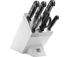 Zwilling Gourmet Set di Coltelli con Ceppo con Sistema Auto Affilante, 7 Pezzi, Bianco