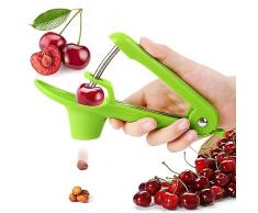 Togli Nocciolo Ciliegie, Snocciolatore Ciliegie, Snocciola Ciliegie con Gambo in Acciaio Inox e Coppa con Supporto in Silicone, Rimuovi Facilmente i Noccioli per Fare la Marmellata di Ciliegie