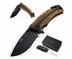 BERGKVIST K29 Tiger coltello pieghevole - coltellino tascabile 3 in 1 con frangivetro e taglia cinture - premiato dal Bronze A Design Award 2021