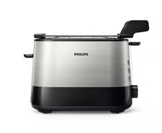 Philips Cucina Viva Collection Tostapane, 730 W, Acciaio Inossidabile, 2 Scomparti, Argento/Nero