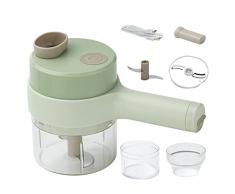 Tagliaverdure Elettrico Portatile, Tagliaverdure Multiuso Robot da Cucina Affettatrice per Aglio, Affettatrice per Cipolle Senza Fili a Mano Piccola Tritatutto per Aglio