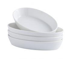 Set da 4 Teglie da Forno in Ceramica (7.5x4.5), Set Stampo da Forno Teglia da Forno Ovale Teglie, Ideali per Lasagne/Torta/Casseruola/Tapas- 340 ml