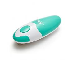 Kitchen Mama Apriscatole Elettrico - Apri Lattine Bordo Liscio con Inzio e Stop Easy -Touch, Ergonomico Facile Impiego per Mani Sofferenti Artrosi, Design Compatto Senza Fili, Verde