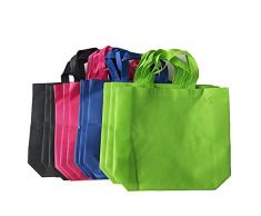 Hoshisea 12 Pezzi Borse per la Spesa in Tessuto non Tessuto, Grandi Sacchetti Della Spesa, Sacchetti in Tessuto non Tessuto, Borsa Della Spesa Riutilizzabile, per Riporre Oggetti (4 Colori)