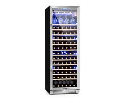KLARSTEIN Vinovilla Grande - Cantinetta Vino, Touch Control, Luci LED in 3 Colori, Porta Bicchieri, 425 L, 165 Bottiglie, 13 Ripiani, 1 Zona, Nero Lucido
