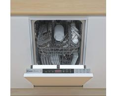 Candy Brava CDIH 2T1047 Lavastoviglie Slim da Incasso, a Scomparsa, 10 Coperti, 8 Programmi, Touch, Partenza Ritardata, 44,8x55,5x81,6 cm, Argentato