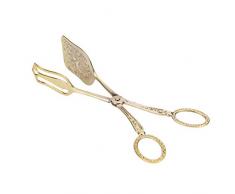 Pinza per insalata di pane Tong Retro in lega di zinco Clip per alimenti Pinza per torta Strumento da cucina Testa quadrata(Oro)