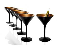 STÖLZLE LAUSITZ Coppa da cocktail Elements 240ml I Set di 6 bicchieri da Martini I nero-bronzo I Bicchieri da cocktail lavabili in lavastoviglie infrangibili I Cristallo pregiato I Martini