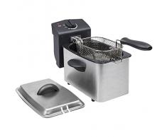 Tristar FR-6919 Friggitrice, 800 W, 18/8 Stainless Steel, Acciaio/Nero