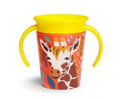 Munchkin Miracle 360° WildLove - Tazza per imparare a bere con manici, 177 ml, giraffa
